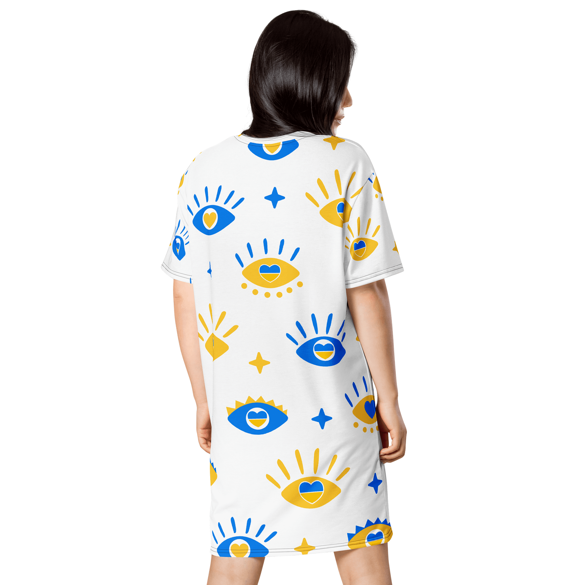 TDS Women's Oversized Eye & Heart Print T-Shirt Dress product image (2)