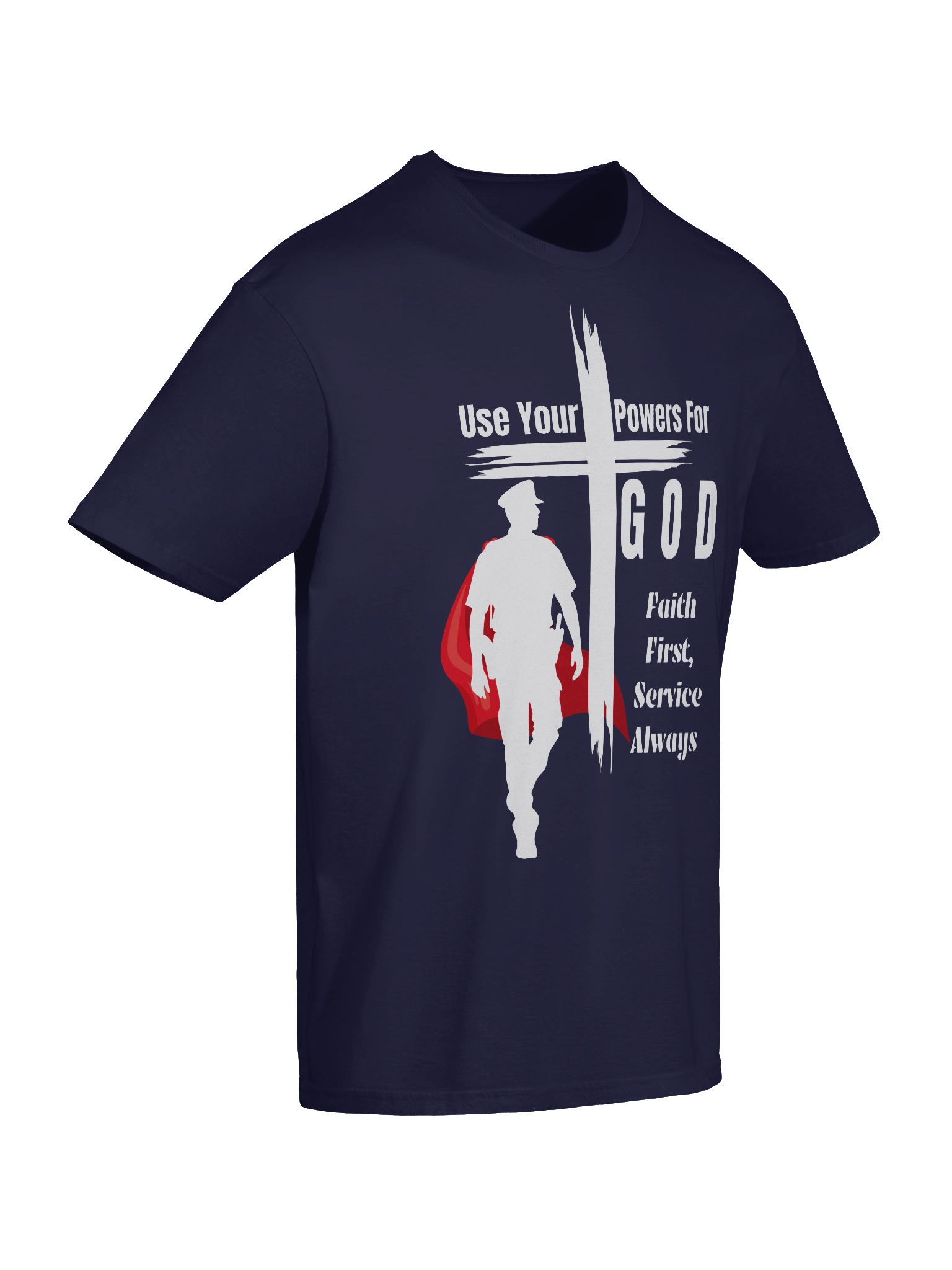 Use your powers for God. Christian Police Officer Superhero T-Shirt product image (14)