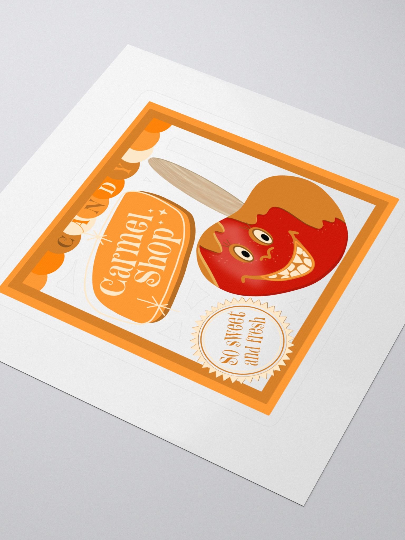 Retro Caramel Apple Candy Shop – Kiss Cut Stickers product image (3)