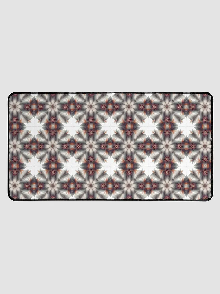 Desk Mat (31.5x15.5 inches) - Geometric Floral Pattern in Pale Oranges and Greens product image (1)