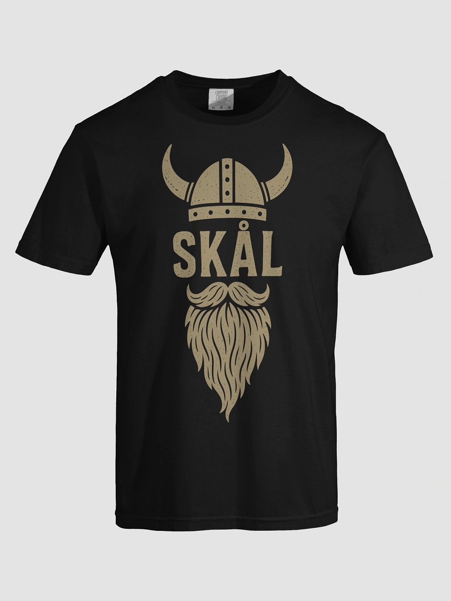 Skål Viking T-Shirt with Beard and Horned Helmet – Nordic Drinking Shirt for Men product image (5)