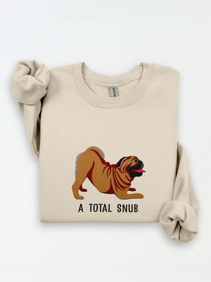 A Total Snub Sweatshirt (Embroidered) of a Pug(Tan) product image (1)