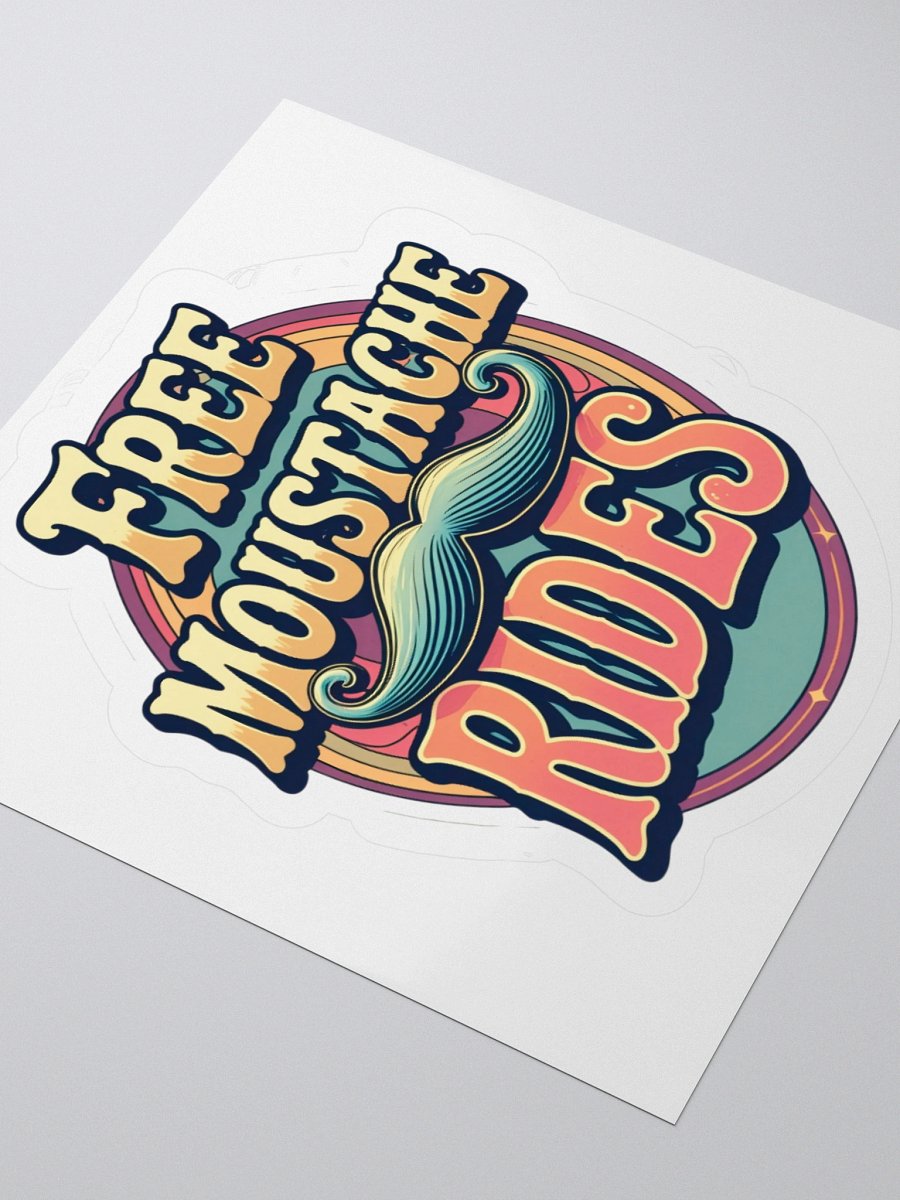 Retro 'Free Moustache Rides' Sticker product image (7)