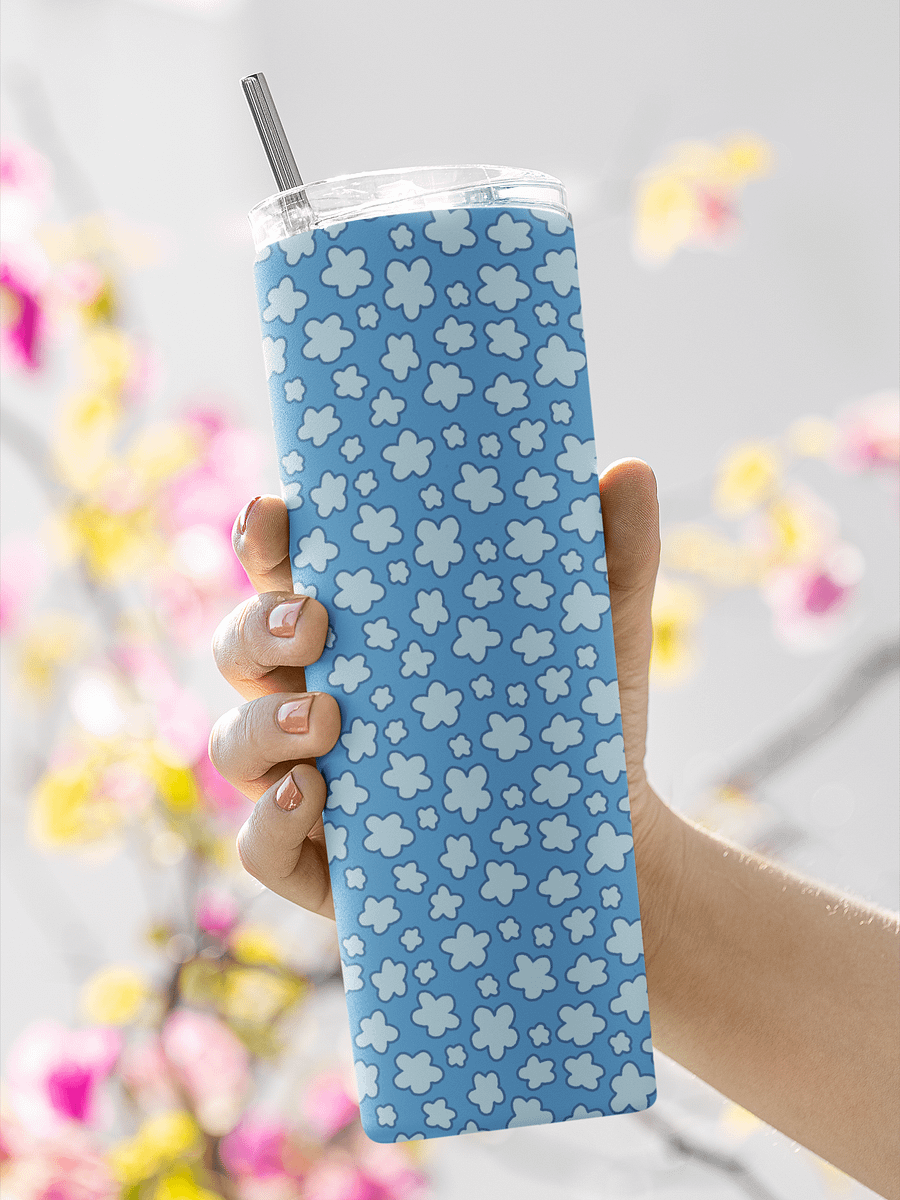 Simple Blue Floral 20-oz. Stainless Steel Tumbler product image (1)