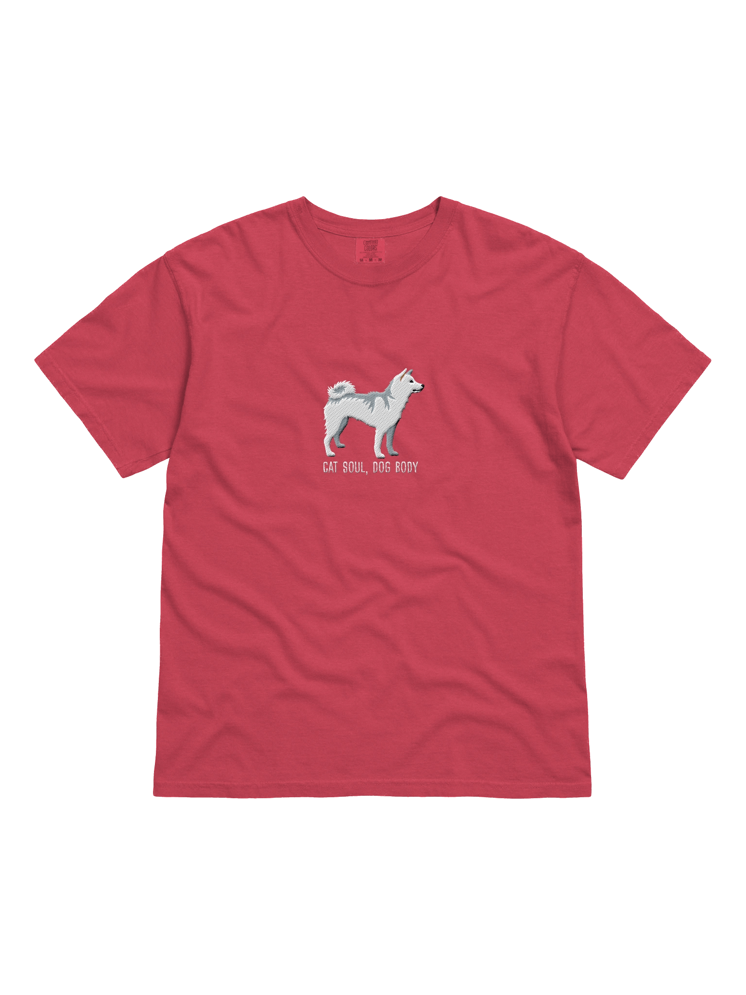 Cat Soul, Dog Body T-Shirt(Embroidered) of a Shiba Inu(White) product image (41)