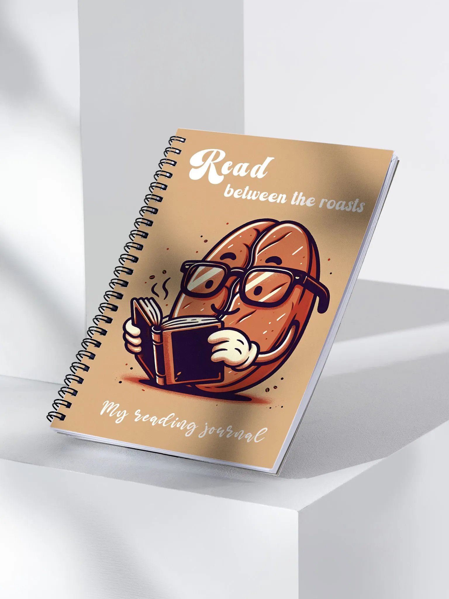 Retro reading journal for coffee lovers with a reading coffee bean product image (2)