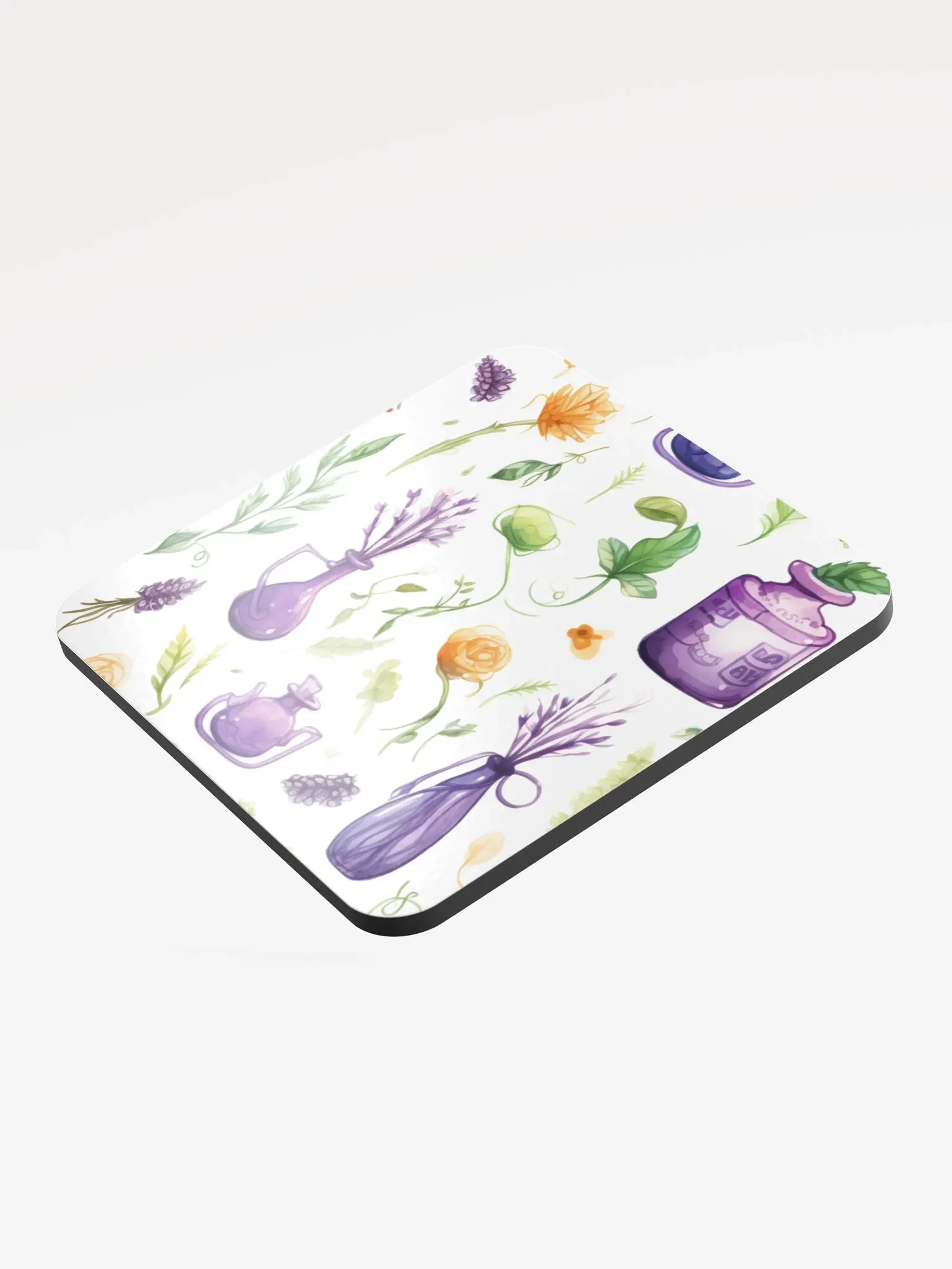 Glossed Cork Coaster 🟩 🟪 Fascinating Watercolor Pattern - Motif 3 product image (3)