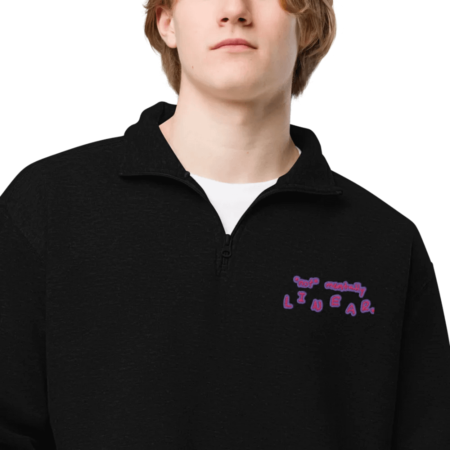 *not* mentally linear. (berry design) embroidered quarter zip product image (5)