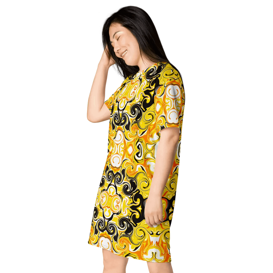 Yellow Baroque Luxe All-Over T-Shirt Dress product image (12)
