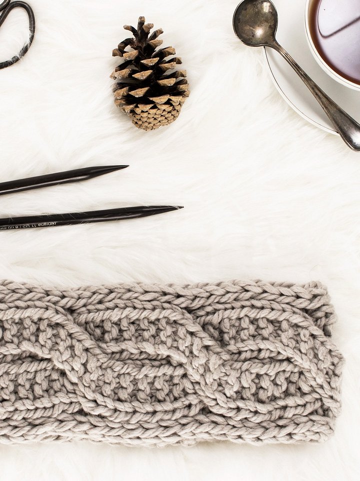 Cable Stitch Headband Knitting Pattern - Praise product image (1)