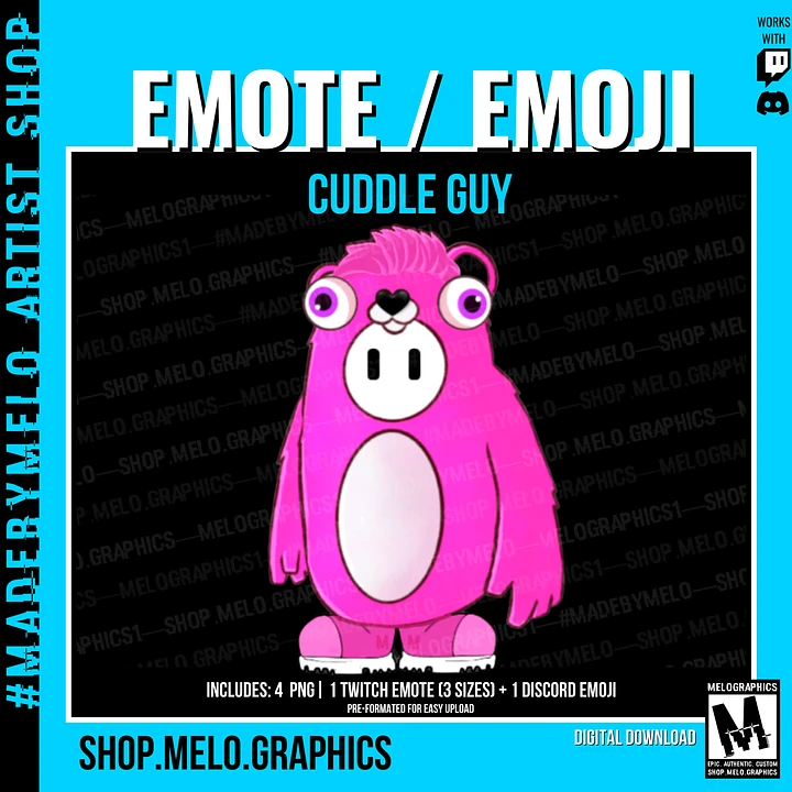 Cuddle Guy - Twitch Emote / Discord Emoji | #MadeByMELO product image (1)