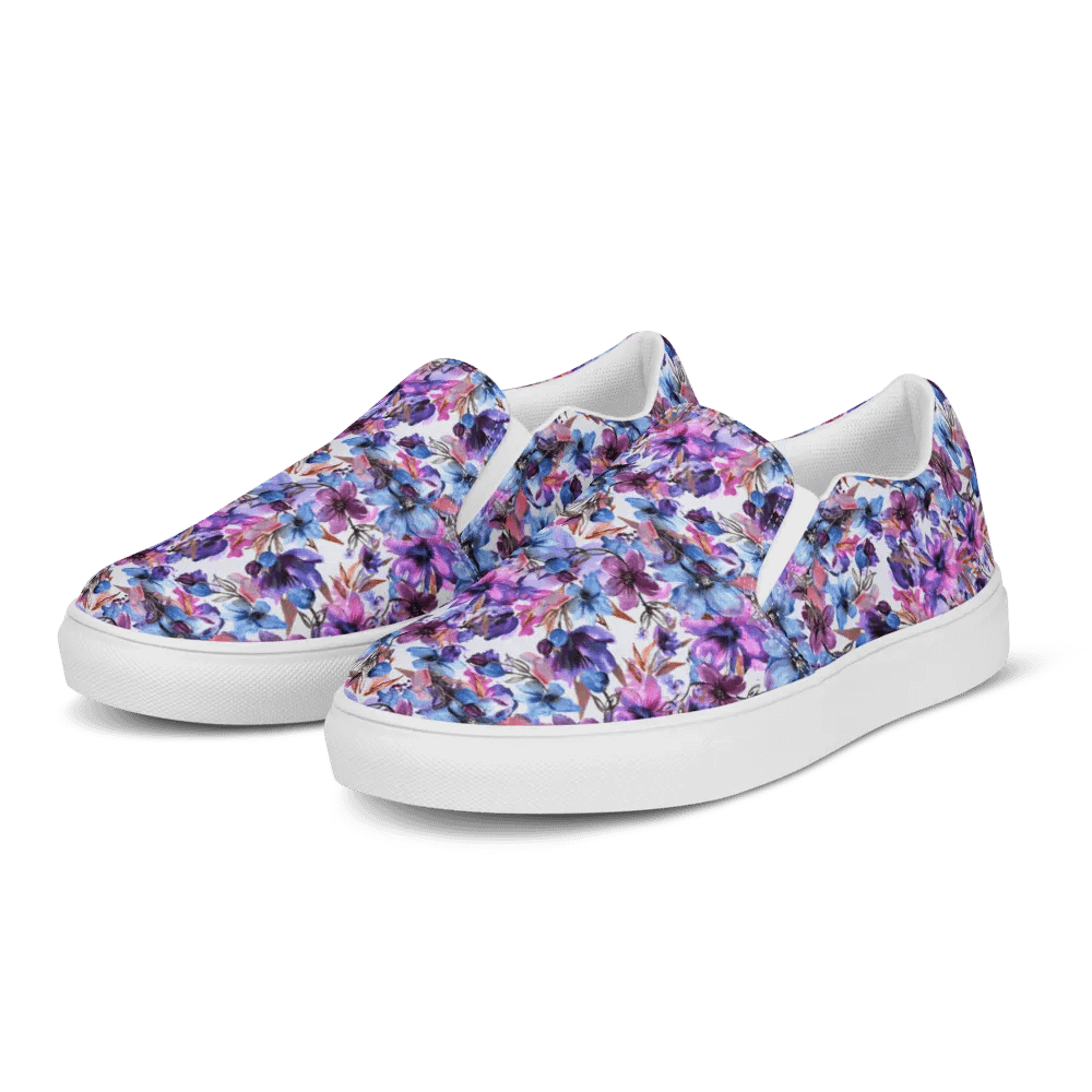 Purple Flowers Woman Canvas Shoes product image (3)