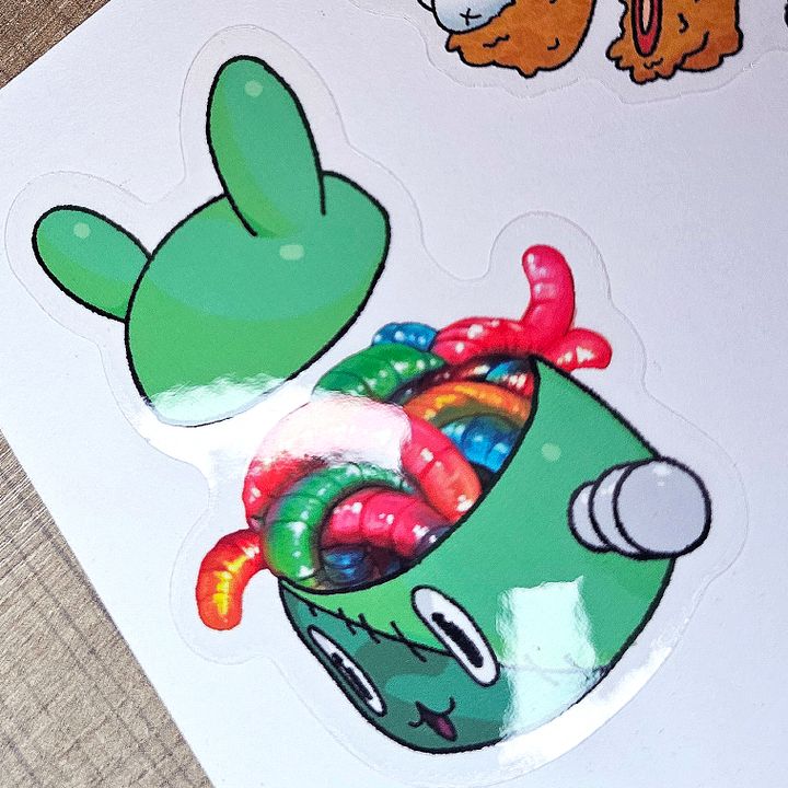 Worm brain sticker product image (2)