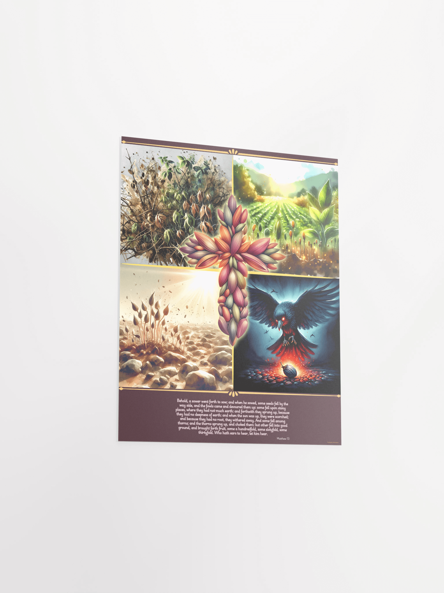 The Parable of the Sower - Christian Bible Verses Matthew 13 - Digital Art Poster product image (3)