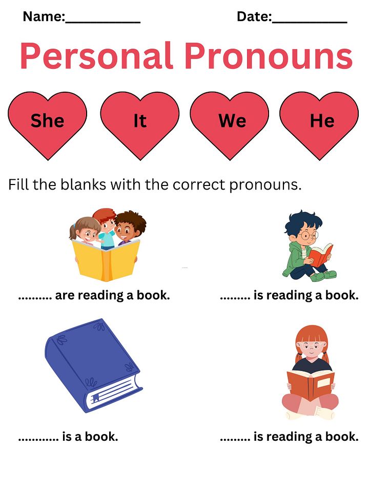 PERSONAL PRONOUNS WORKSHEET Printable product image (1)