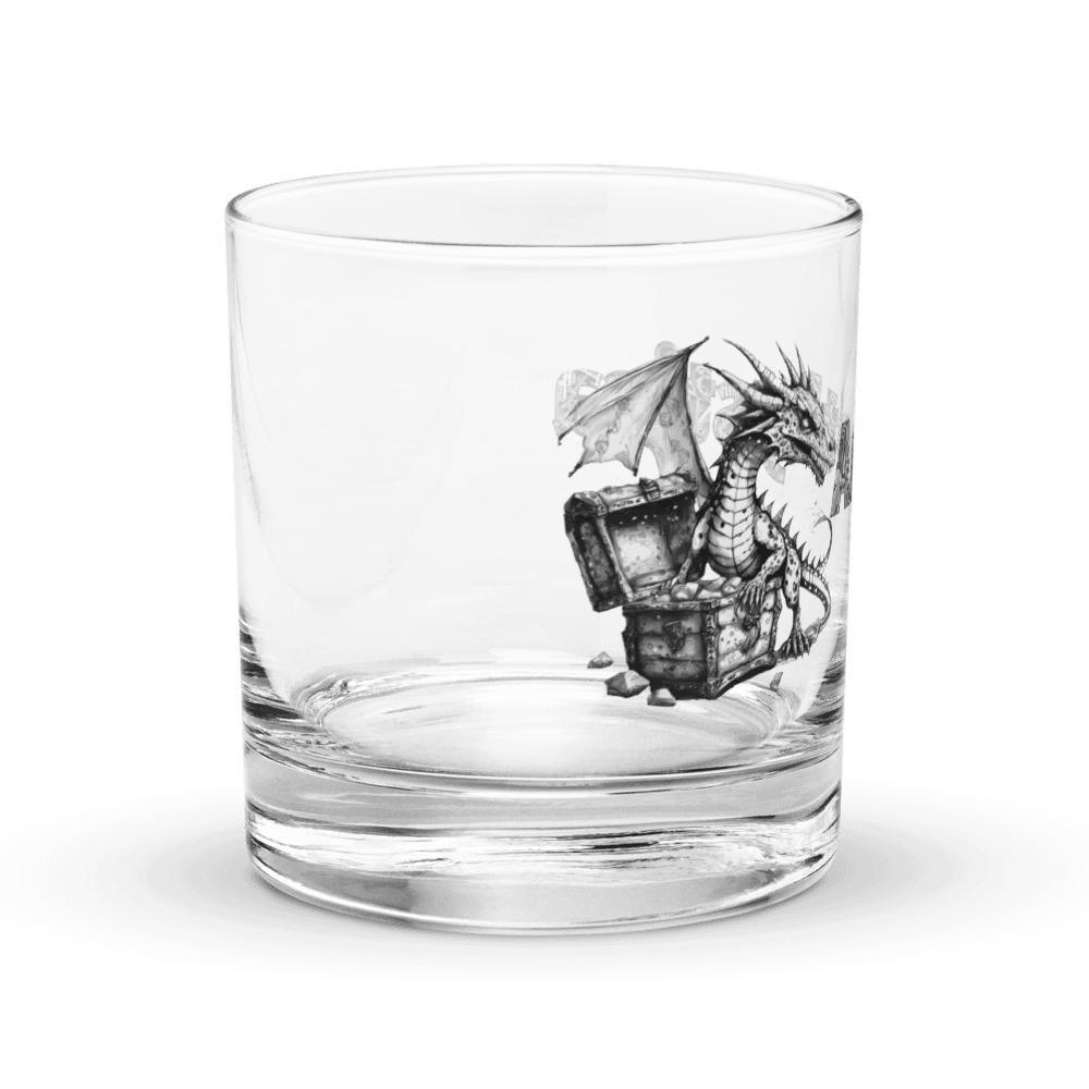 Rocks glass: Rock On Dragon with Treasure Chest product image (3)