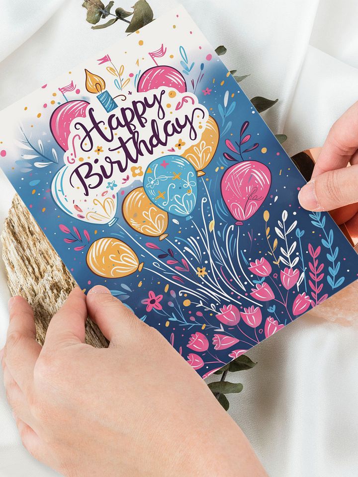 Festive Balloon Bouquet Birthday Card product image (1)
