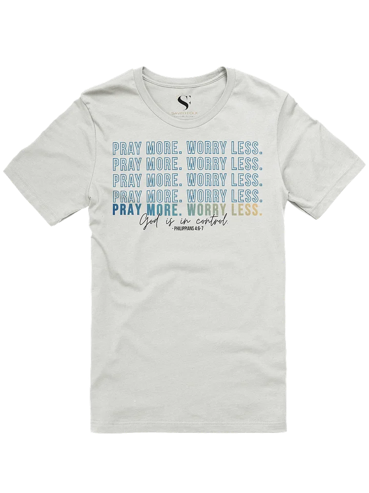 Pray More Worry Less 2.0 - Unisex Tee - Teal Gradient - Light Colors product image (2)