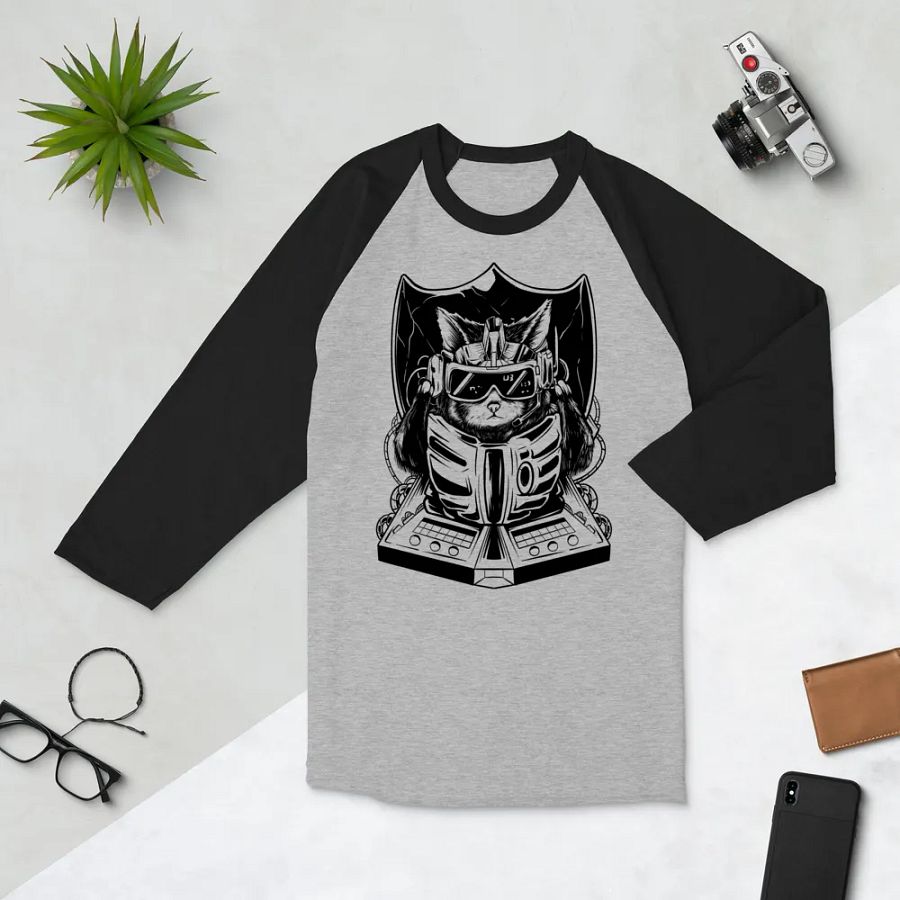 Techno Cat || Tultex Raglan Tee product image (5)
