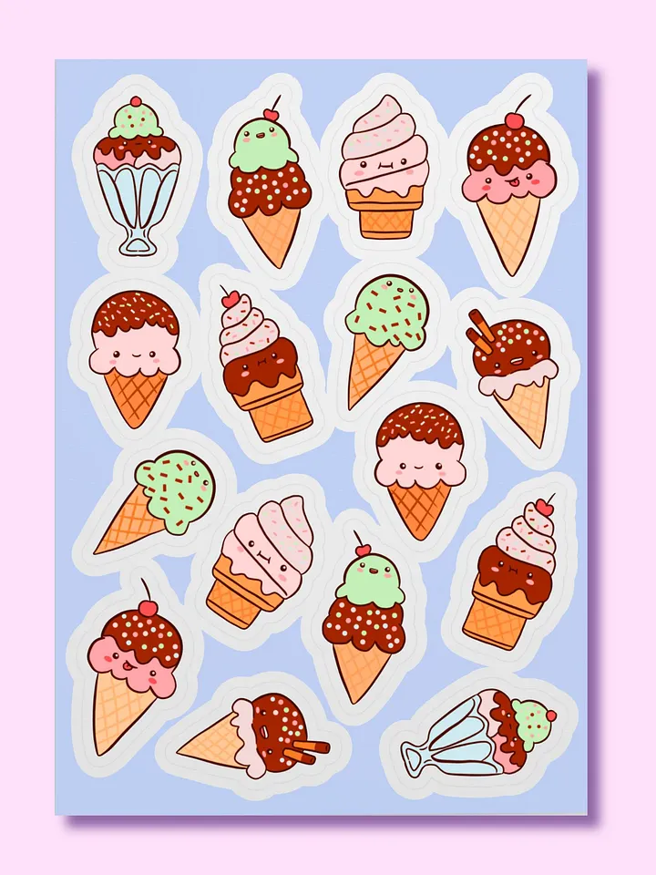 Whimsical Ice Cream Cone Sticker Sheet product image (1)