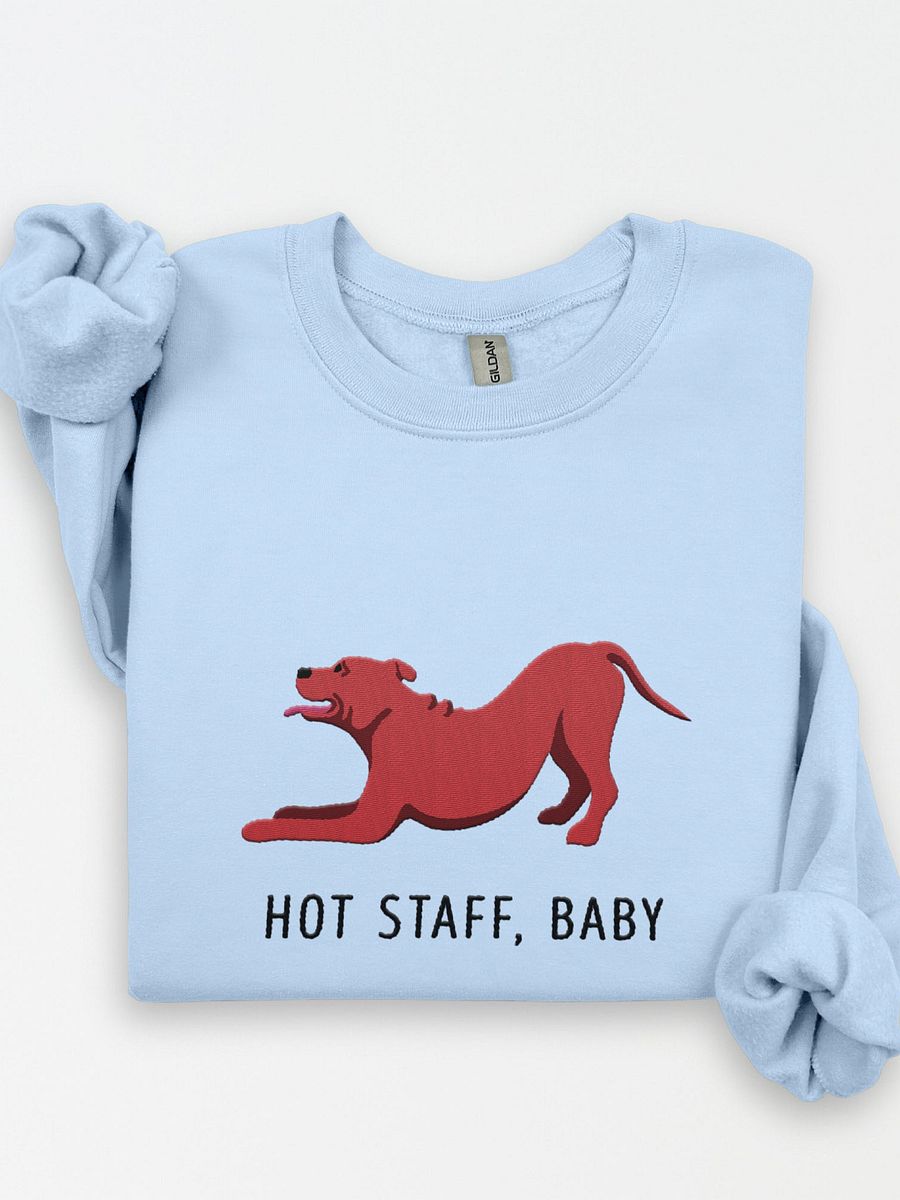Hot Staff, Baby Sweatshirt (Embroidered) of a Staffordshire Terrier(Red) product image (1)