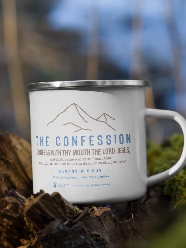 Mug, The Road to Salvation, Step 2, CONFESSION/Confess, Premium Enamel Mug product image (3)