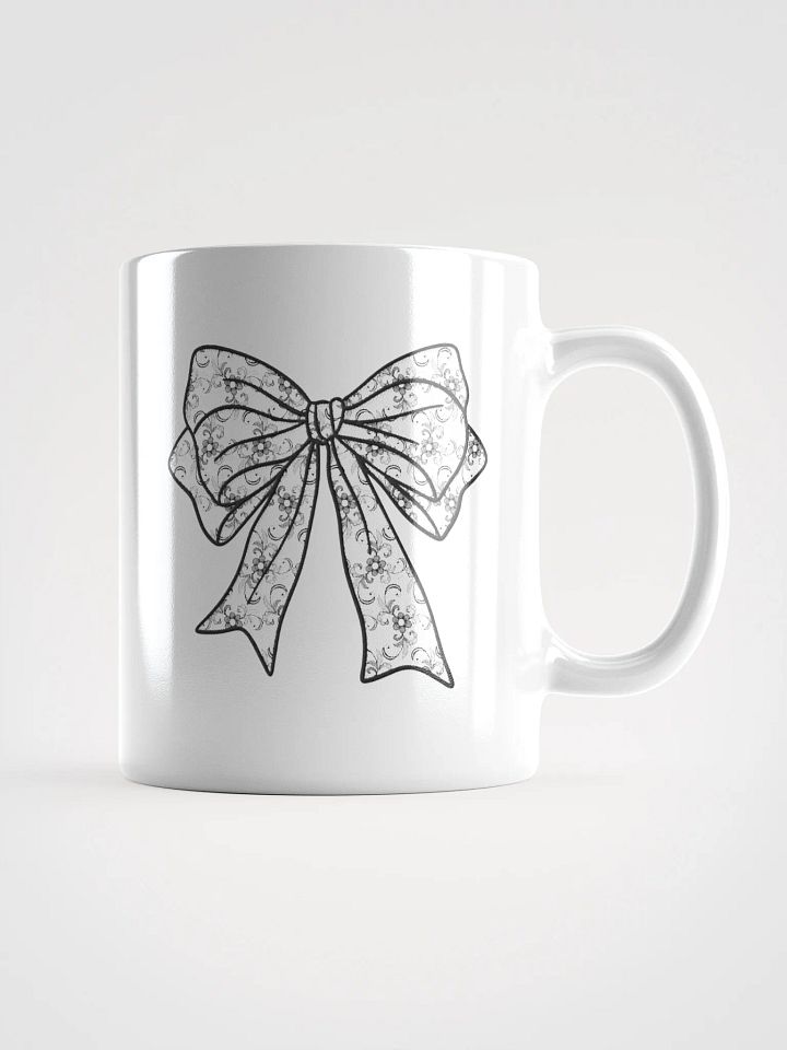 Destin Faux Embroidered Bow White Glossy Mug product image (1)