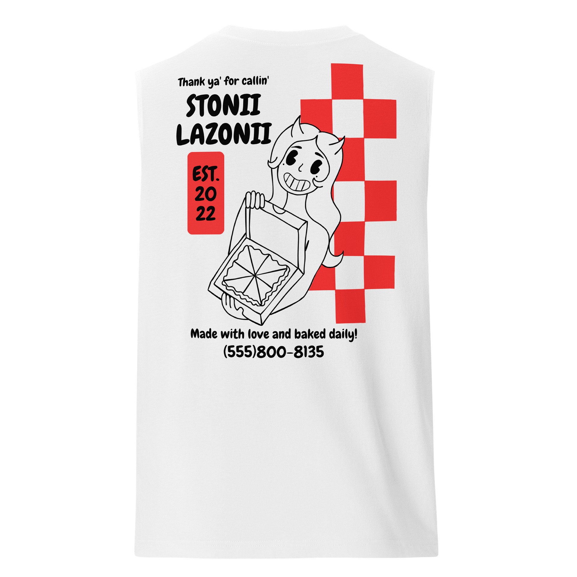 Stonii Lazonii White Muscle Tank product image (2)