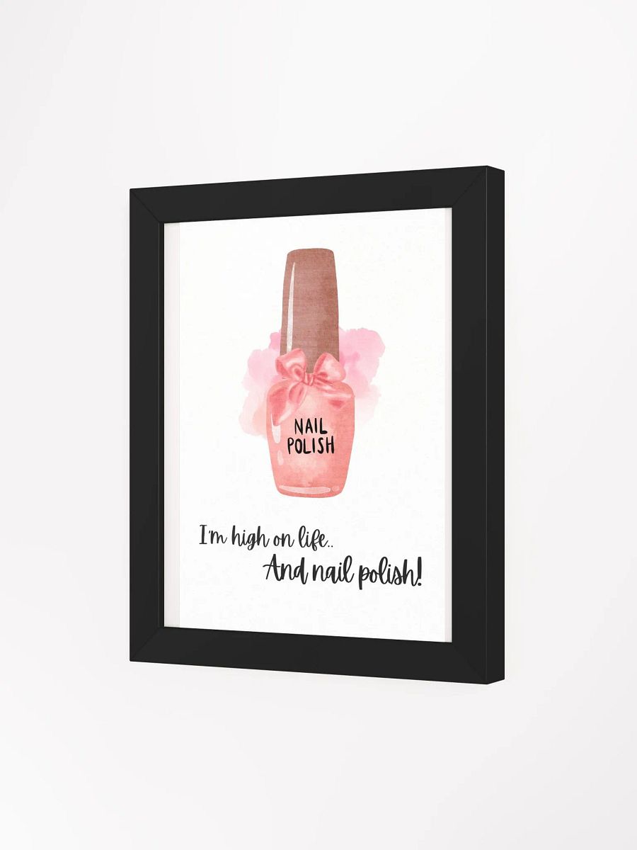 Nail Polish | Nail art | Teen girl room decor | teen room decor | Powder room | Bedroom decor | Dorm decor | Bathroom wall decor | Salon - Framed High-Quality Matte Poster (in) product image (3)
