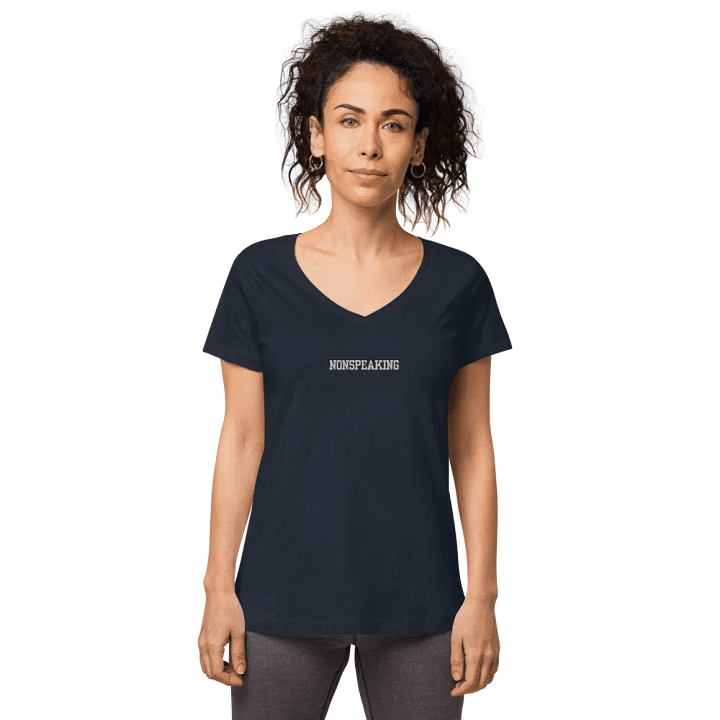 NONSPEAKING embroidered women's fitted v-neck tee product image (2)