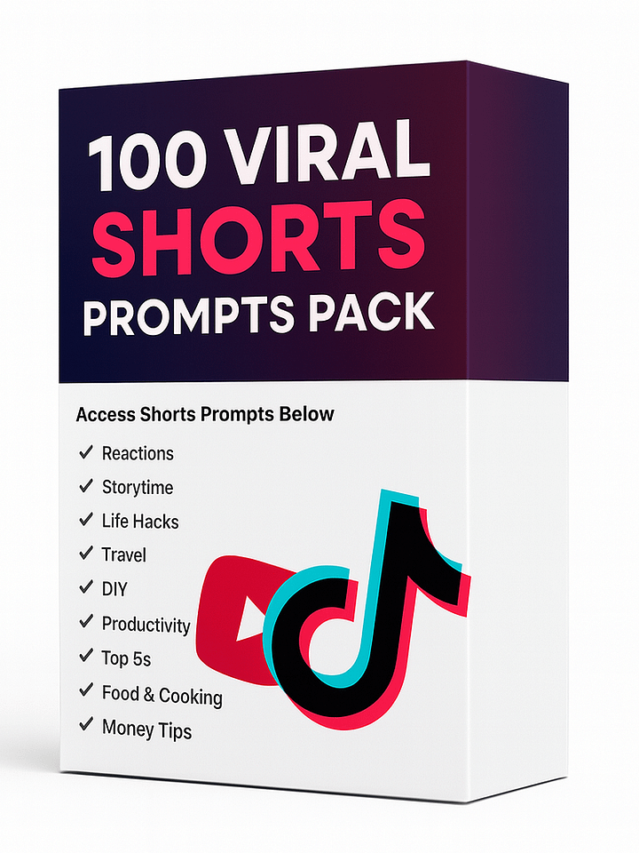 100 Viral Shorts Prompts: High-Impact Ideas for TikTok, YouTube, & Reels product image (1)