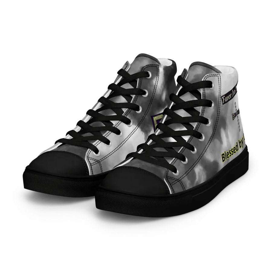 Diamond Cross Black Watercolor High Tops - Black Soles product image (4)