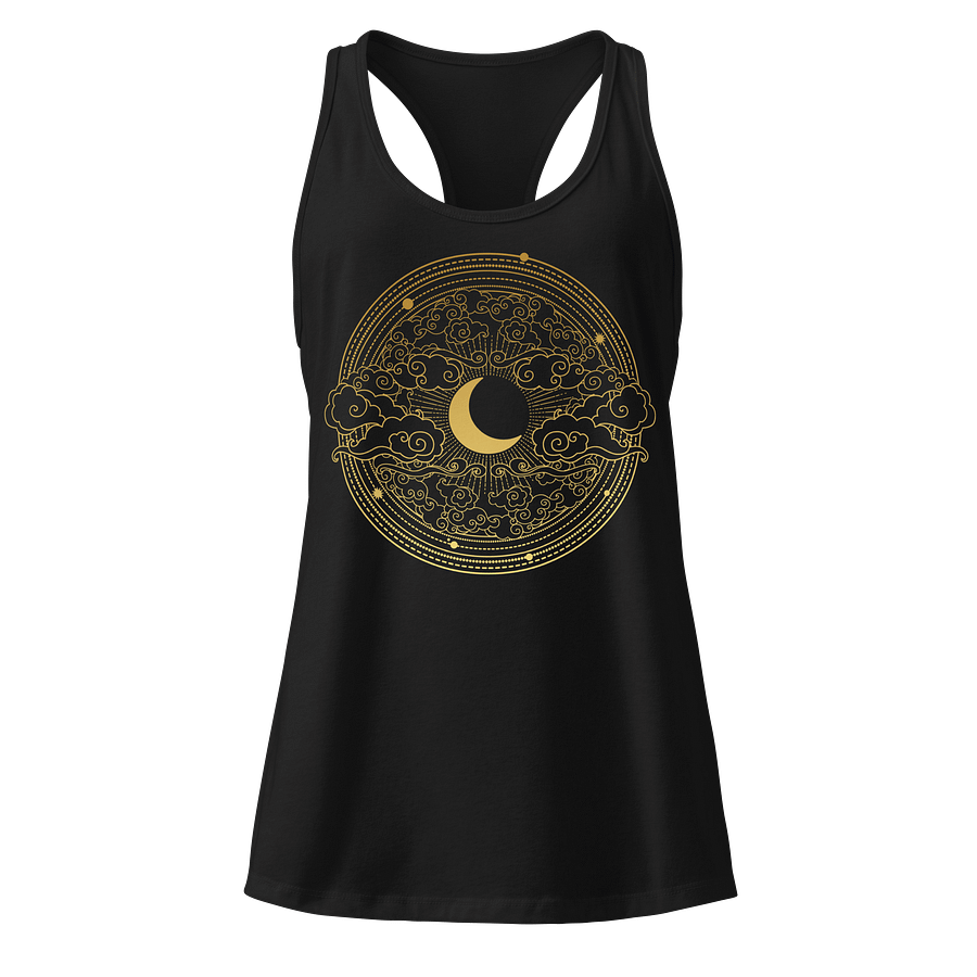 Golden crescent moon and swirling cloud - Tank product image (2)