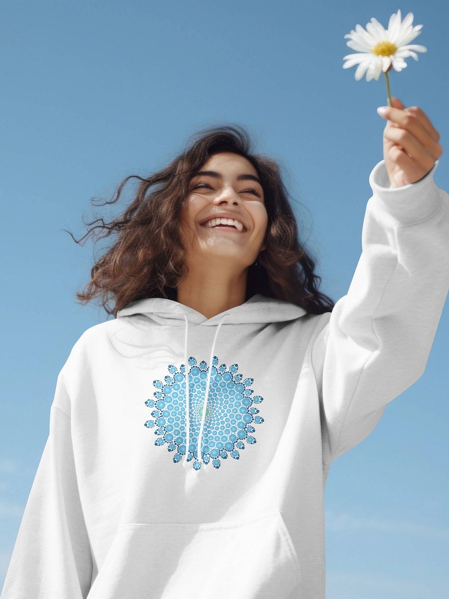 Blue Dot Mandala Unisex Eco Hoodie product image (1)