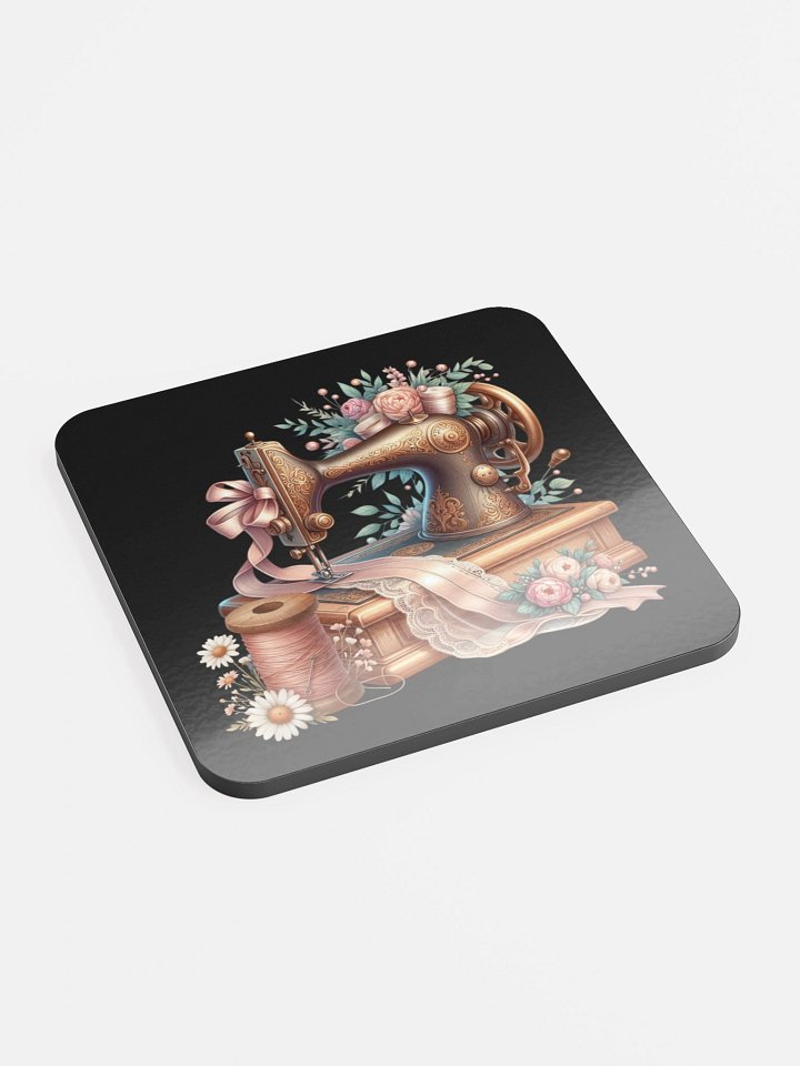 Vintage Sewing Machine Floral Coaster Set product image (1)