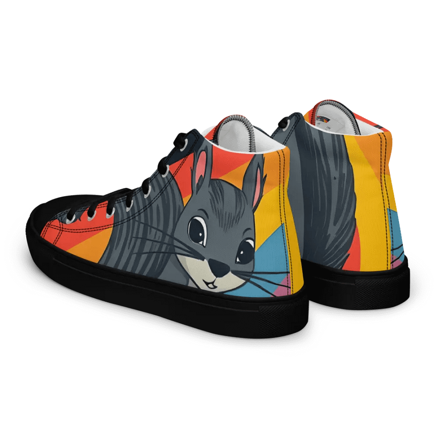 Retro squirrel Chic: Handmade Women's premium Canvas high tops product image (5)