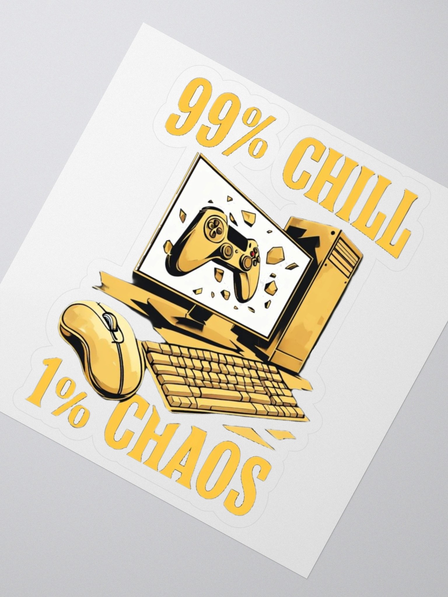 99% Chill 1% Chaos – Funny Gamer Sticker | Streamer Sticker 4''x4'' product image (2)