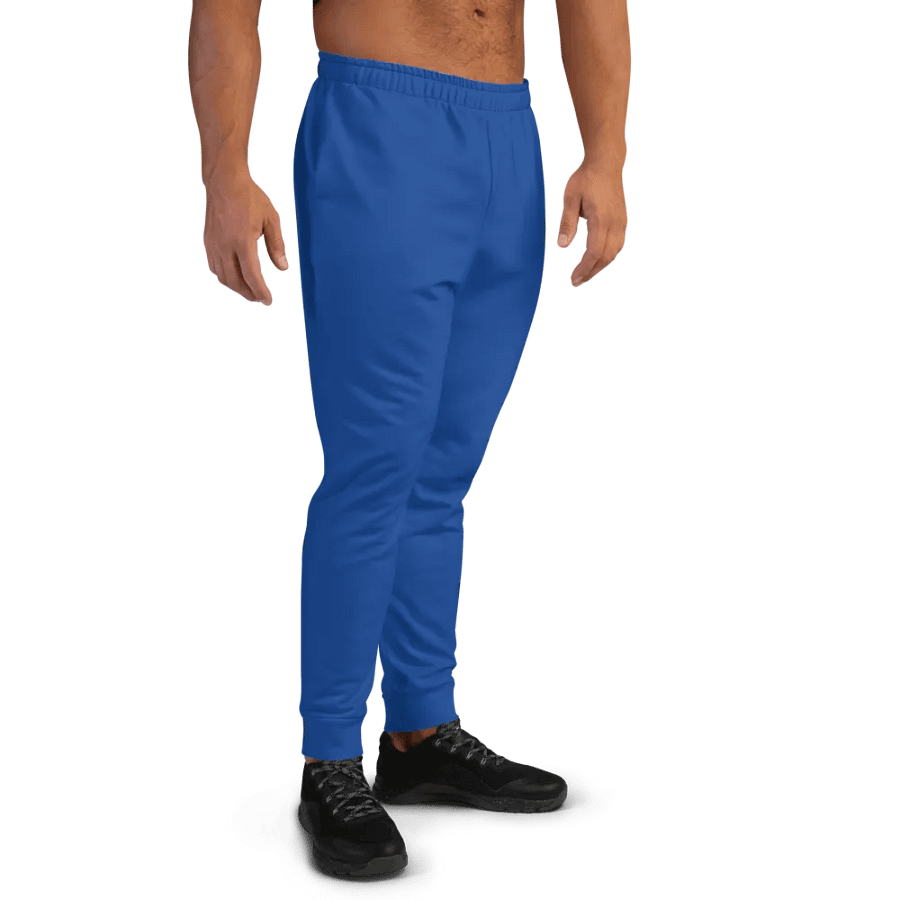 Plain Ocean Blue True Summer Recycled Polyester Premium Men's Joggers by Treasure Pie product image (5)