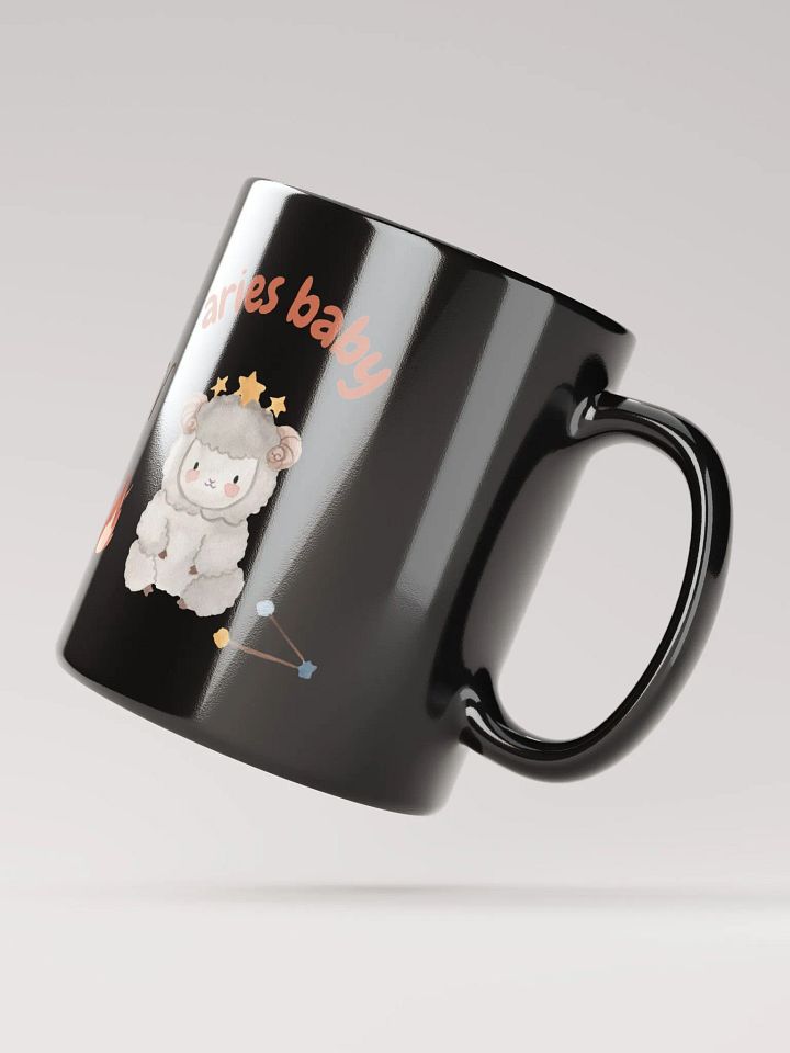 Aries Baby March 21-April 19 BLACK GLOSSY MUG Baby Gift, New Baby Gift, Fun Astrology Gift product image (2)