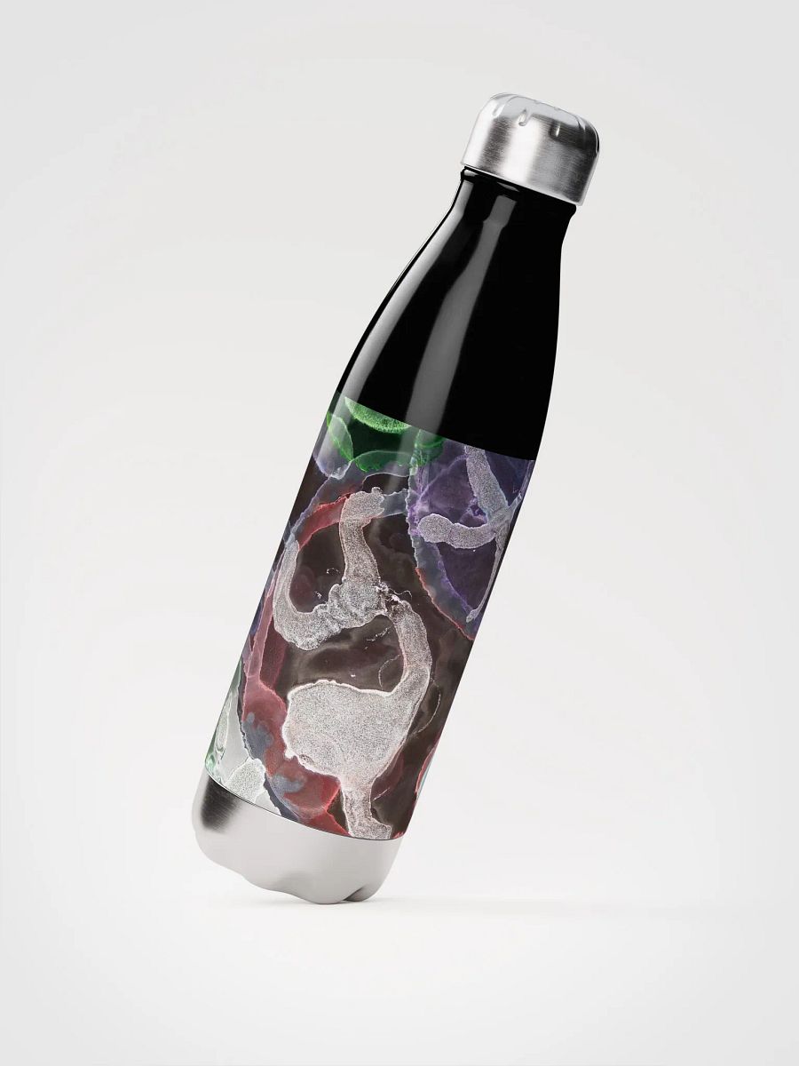 Flowing Colors Stainless Steel Water Bottle Sugar Skulls Dia de Lost Muertos Ink ARt product image (2)