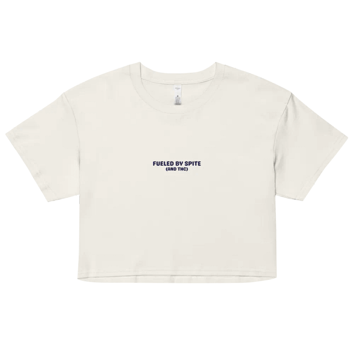 FUELED BY SPITE (navy thread) embroidered cotton crop top product image (7)