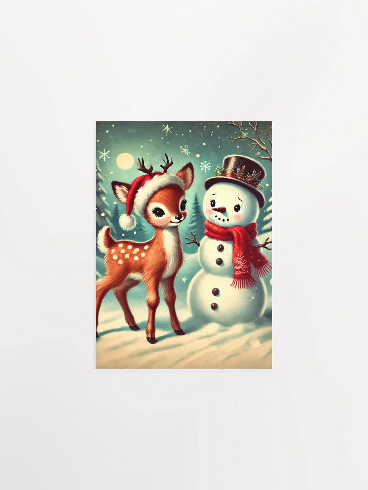 Christmas Deer and Snowman Premium Prints and Posters product image (7)