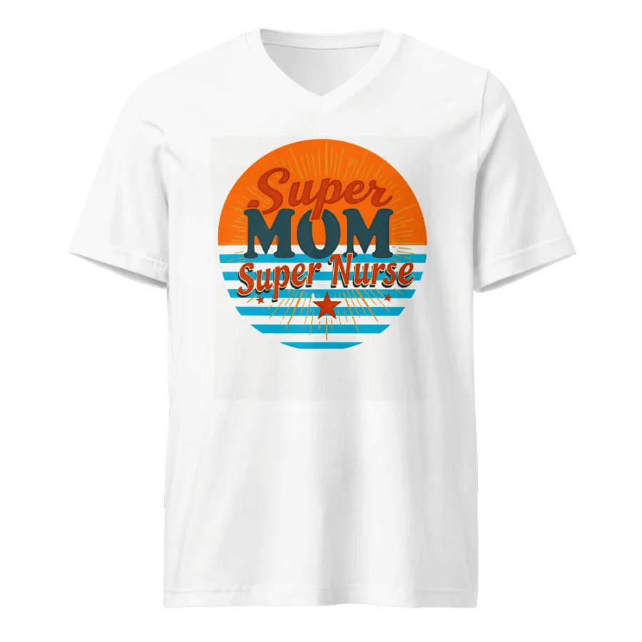 Super Mom Super Nurse Retro V-Neck Tee product image (5)