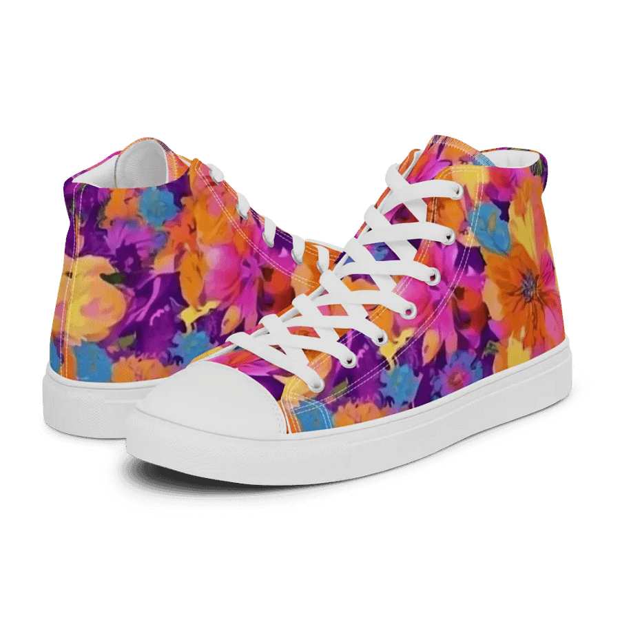Abstract Floral Pastel _ Pink Purple _ Calceonova Streetwear _ Custom Woman high-Top Sneakers product image (11)