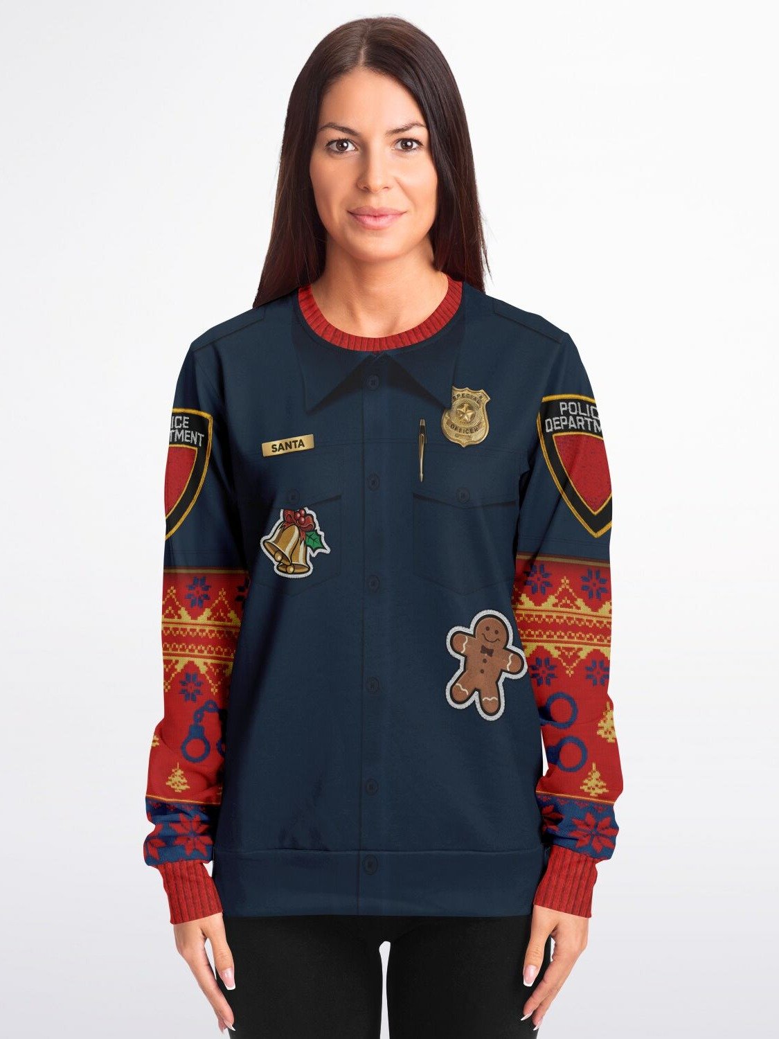 Police Christmas Sweater | Nice List Holiday Sweatshirt | Law Enforcement Christmas Party Outfit | Cop Winter Outfit product image (3)