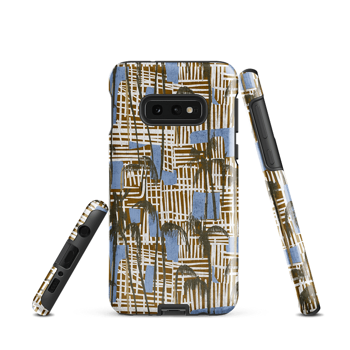Tropical Palm Grid Samsung® Tough Case in Azul product image (2)
