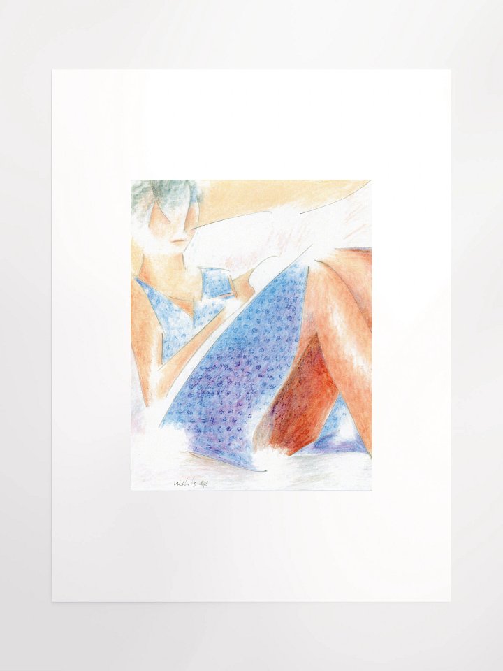 Sloy Writing in a Blue Dress 08.06.83 print product image (1)