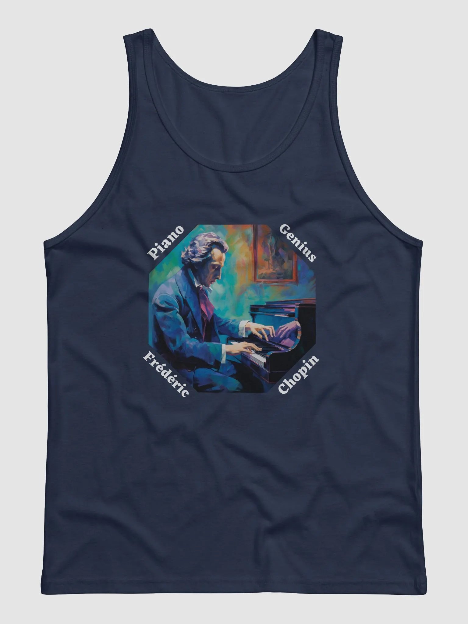 Frédéric Chopin [Playing Piano] - Piano Genius | Dark Tanktop product image (1)