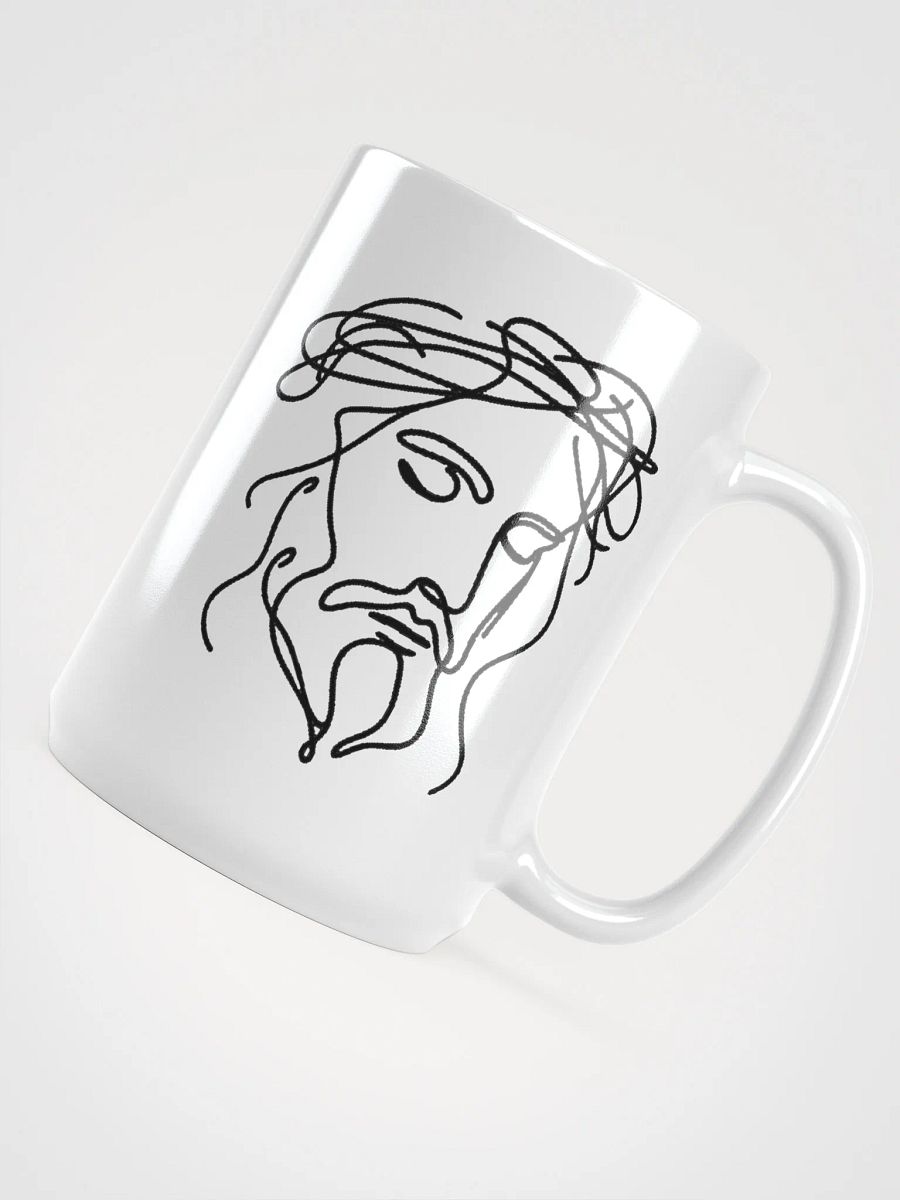 Jesus Line Art - Faith-Inspired White Glossy Mug product image (4)