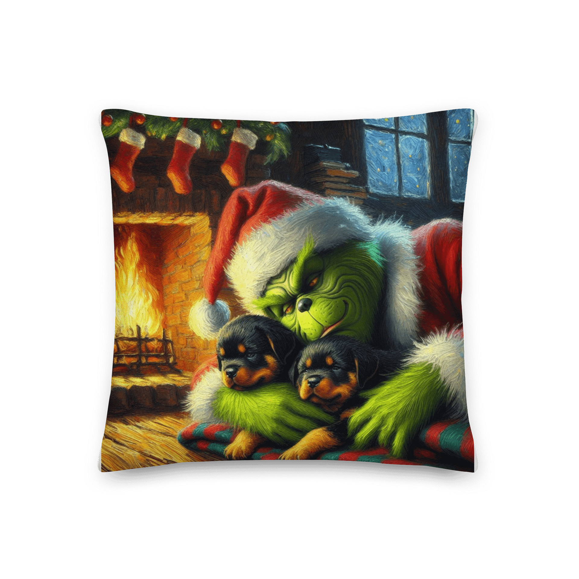 Grinchy Rottweiler Christmas Pillow product image (3)